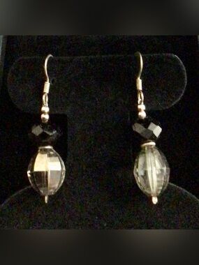 NEW! Drop Dangle Black and Smoked  Acrylic Earrings